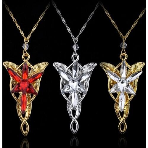 Classic Movie Arwen Evenstar Pendent Crystal Twilight Star Silver Color Pendent Torque Erkek kolye Jewelry
