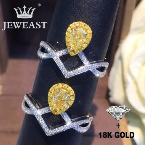 Natural Diamond 18K Gold Pure Gold Ring Beautiful Gemstone Ring Good Upscale Trendy Classic Party Fine Jewelry Hot Sell New 2020