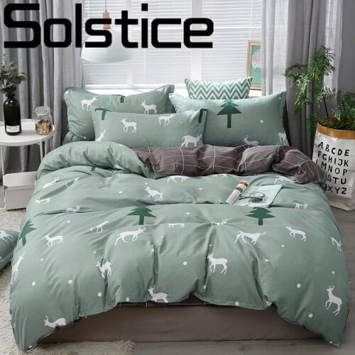 Solstice Home Textile Forest deer Tropic Duvet Cover Pillowcase Bed Sheet Child Teen Girl Colorful Bedding Linen Set 3/4Pcs