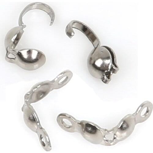 Hot Selling 50pcs/lot Stainless Steel Cord End Cover Connectors to link Clasp For Jewelry Making Findings (2.5x5mm 3.8x9mm)