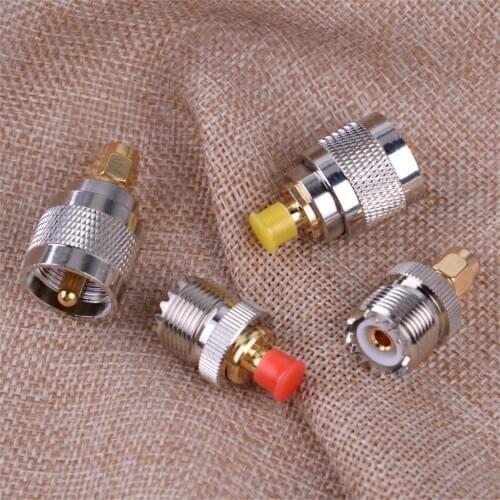 LETAOSK 4pcs Adapter Kit PL259 SO239 to SMA Male Female RF Connector Coax Coaxial Test Converter