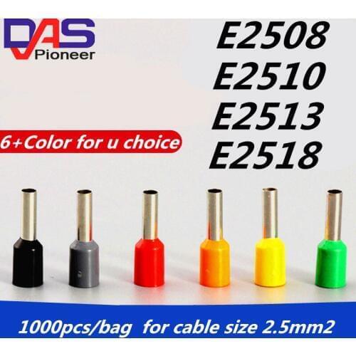 E2510 Copper terminal bootlace Ferrules for 2.5mm2 14AWG cable length10mm