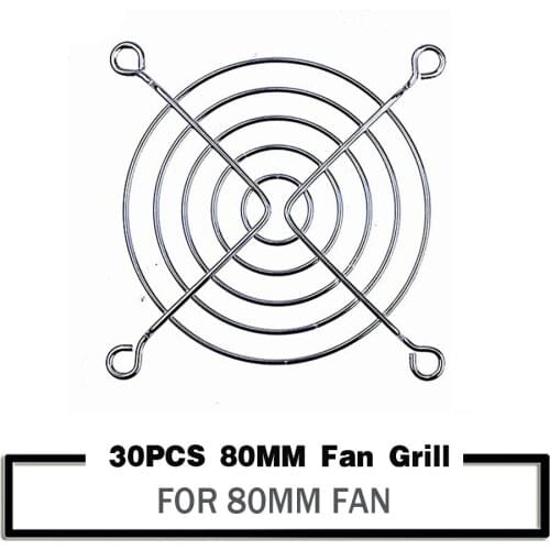30 Pieces 80mm Fan Grills Metal Mesh Finger Guard Protective Net Fan Grill 80mmx80mm Grills for 8010 8015 8020 8025 8038