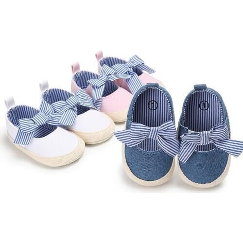 Cute Small Fresh Bow Princess Baby Step Shoes Baby Girls Newborn PU Prewalker Kids Toddler Shoes For 0-18M Girls