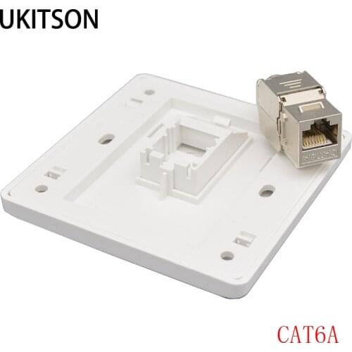 1 Socket CAT6A RJ45 Wall Panel CAT.6A 10GB Ethernet Plug Interface 86x86mm