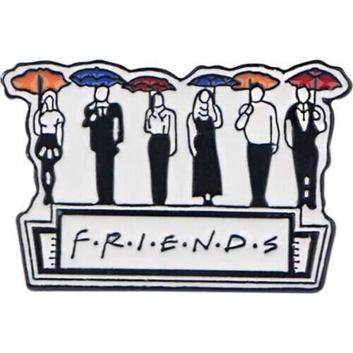 P5811 Dongmanli Friends TV Show Creativity Enamel Pins Women Badge Backpack Collar Lapel Pin Hat Jewelry Gifts