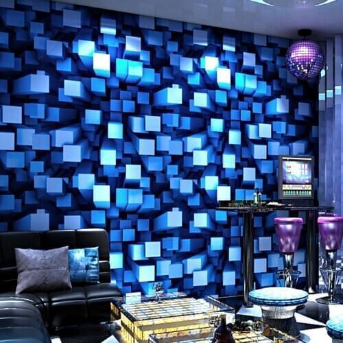 Q QIHANG Modern 3D Personality Flashing Fancy Dance Hall KTV Bar PVC Wallpaper Roll 5.3m2