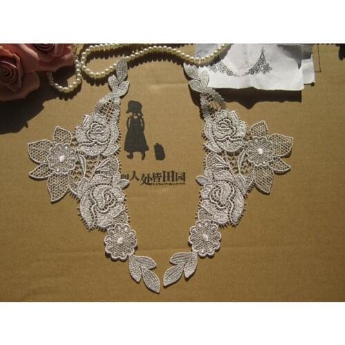 Singe One Size 20*8cm(5pairs/lot) Sewing Lace Applique Embroidery Lace patch for Garment Decoration