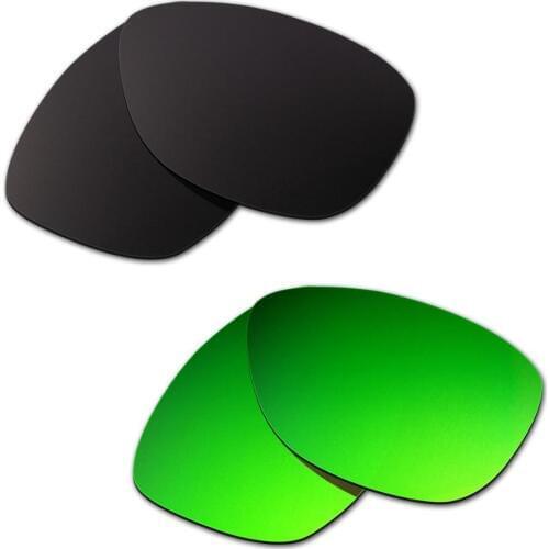 HKUCO For Jupiter Sunglasses Replacement Polarized Lenses 2 Pairs Black&Green