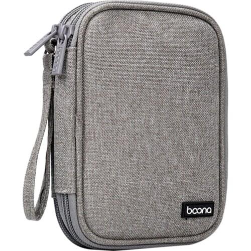 BOONA Portable Hard Disk Storage Bag Double-Layer Multi-Function Storage Box Suitable for Power Bank, Data Cable, Charger