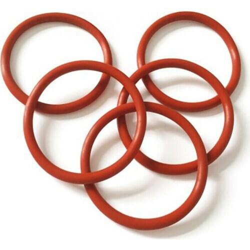 Silicone O-Ring OD 5-35mm Food Grade Red Ring Washer Gaskets Thickness 1.5mm Abrasion And Deformation Resistance 300/500pcs