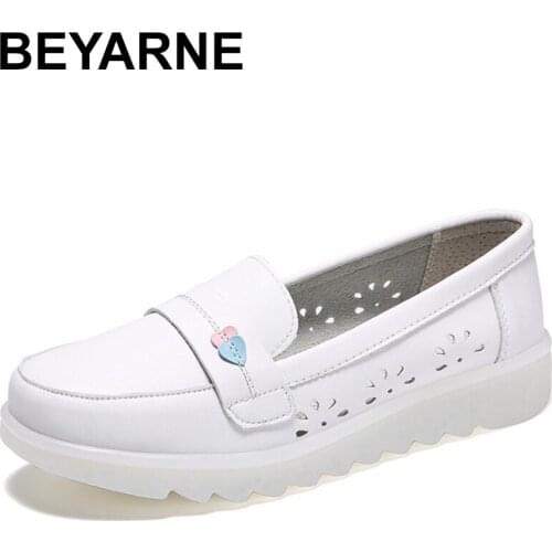 BEYARNECasual Nursing Shoes for Women Summer Breathable Female Loafers Fashion Quality Anti-skid Footwear Soft Bottom Flats
