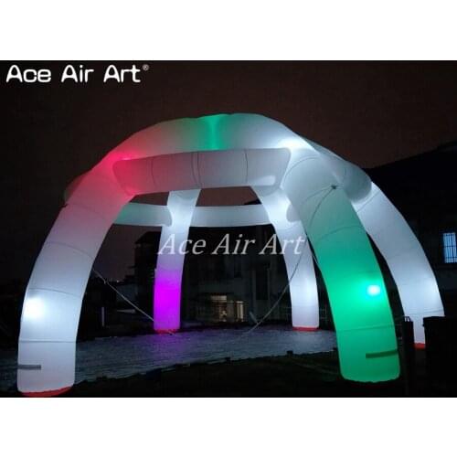 Wonderful 10 m giant colorful led changing glow inflatable spider party tent,car shelter for romantic wedding and show in France