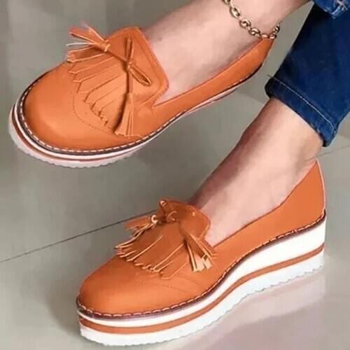 Shoes women plus size 35-43 women Shoes ladies platform shoes 2020 Women Flats Female shoes Tassel solid color heels NVX220
