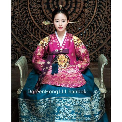 Womens Fashion Hanbok Dress Traditional Korean Ceremony Costume DANGUI Korean Royal Costume Clothing Cosplay Handmade