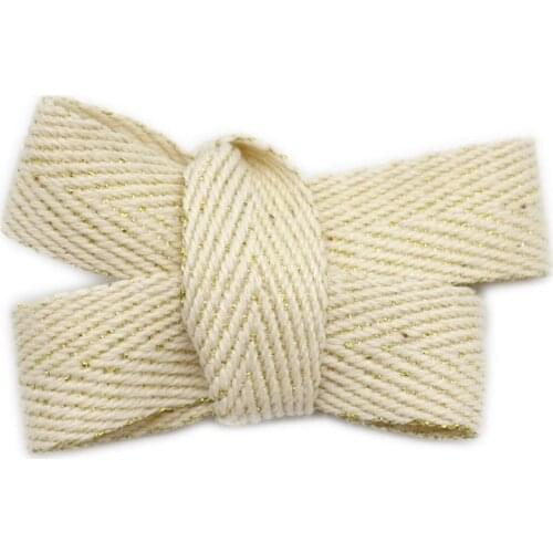 10-50 mm Width Gold Thread Cotton Webbing wholesale 50 Yards Soft Ribbons Sewing For Home Textile, Curtain, Clothing Accessories