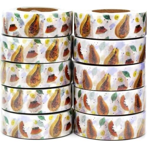10pcs/Lot Decorative Fruit Papaya Japanese Washi Tapes for DIY Bullet Journal Adhesive Masking Tape Papeleria