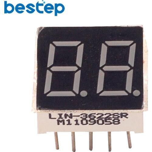 10PCS/LOT Common Anode 2Bit Red Digital Tube 7 Segment 0.36" LED Display