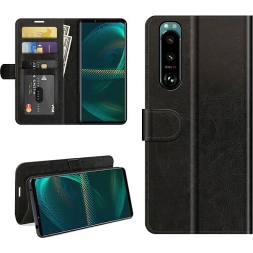 10pcs/lot R64 Wallet Leather Stand PU+TPU Cover Case with card slot For Sony Xperia 10 III 5III 1 III