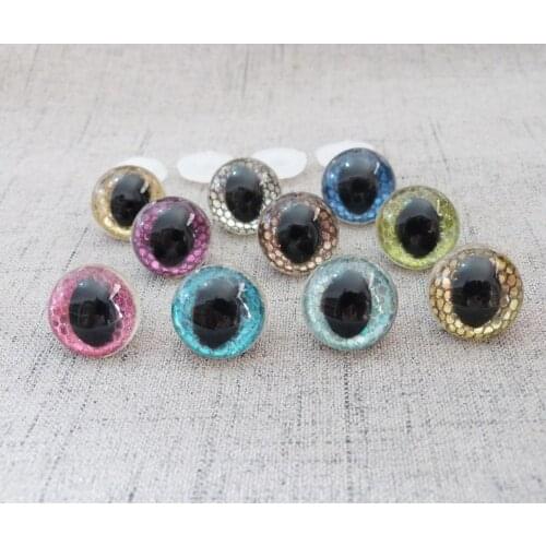100pcs-13mm-14mm-15mm-18mm clear cat eyes plastic toy safety glitter eyes&glitter Nonwovens & hard washer --color&size option-sp