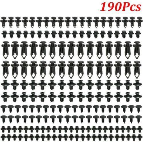 190Pcs 6 Sizes Universal Auto Fastener Rivet Car Push Pin Trim Clips For Cars For Ford Focus 2 Ford Mondeo Mk4 Bmw e46 vw t5