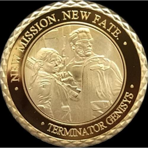 20 pcs The Terminator reset the future Schwarzenegger hero robot 24k real gold plated 40 mm souvenir decoration coin