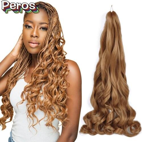 26inch Loose Wave Spiral Curl Braid Synthetic Hair Ombre Pre Stretched Crochet Braiding Hair For Women Extensions French Curls