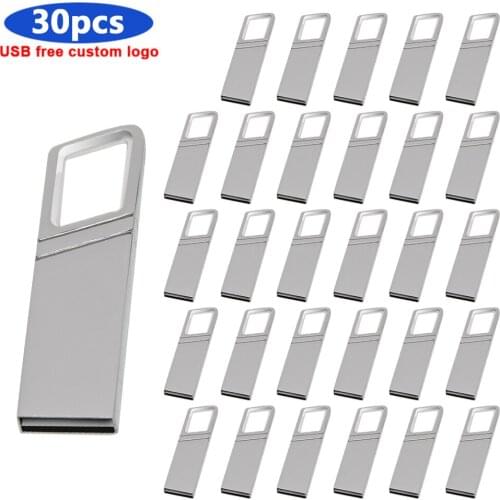 30pcs free logo USB 2.0 Flash Drive 16GB 32GB pen drive 32GB 64gb Cle Usb 4GB 8GB menory stick external storage for wedding gift