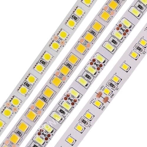 5M 5054 5050 Led Strip Light Lamp DC 12V 24V Waterproof 120LEDs/M Flexible Led Tape Ribbon Diode SMD2835 5630 Led Strip fita led