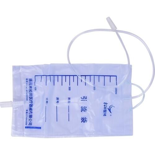 5 Pieces Medical Latex Sleeve Type Disposable Urine Bag Male Drainage Bag 1000ML Urine Collector Bag