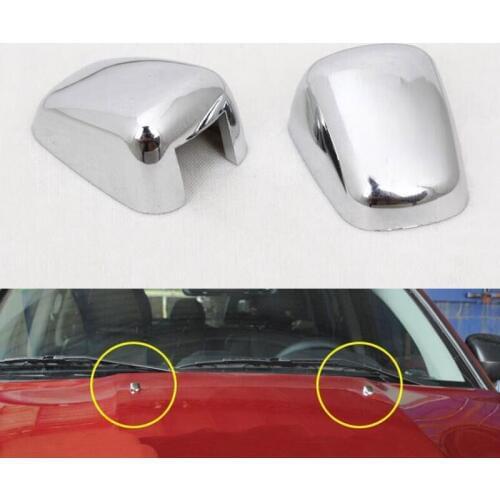 ABS Chrome 2pcs Car Front Windshield Washer Wiper Spray Nozzle Trim Cover Fit for Jeep Grand Cherokee Compass Patriot 2011-2015