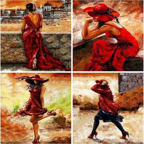 Abstract Girl DIY Painting By Numbers On Canvas Acyrlic Paint Drawing With Frame Figure Oil Painting HandPainted Home Decor Gift