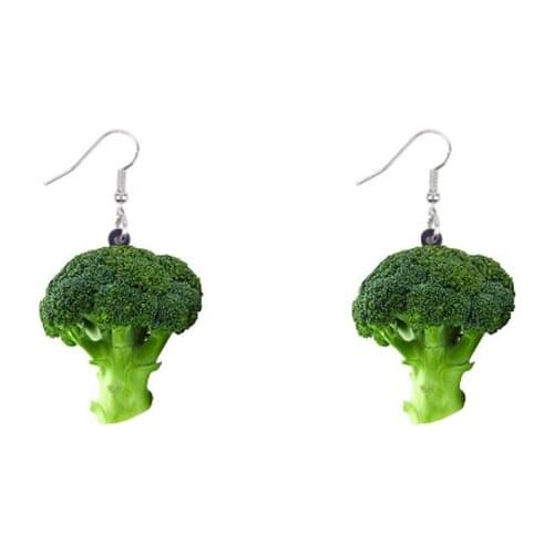 Acrylic cauliflower broccoli vegetable earrings