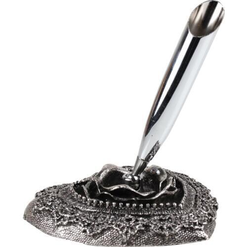 Antique Europe style quill pen holder heart shape glass dip pen stand