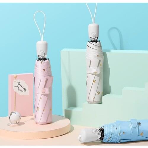 Automatic Umbrella Rain Women Gilded Snowflake Folding Umbrellas Girls Gift Windproof Anti UV Parasol Females Sun Umbrella