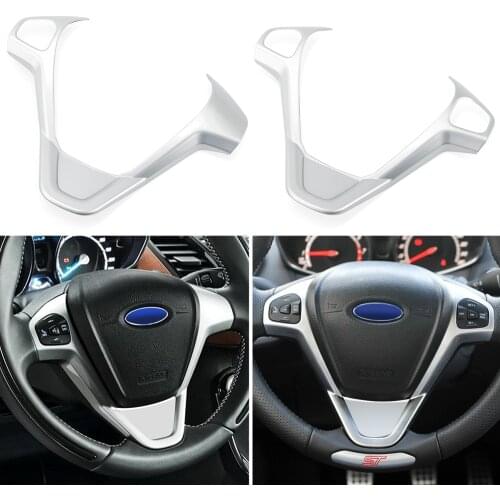 Car Refit Accessories for Ford Fiesta MK7 2009-2017 Ecosport 2012-2017 Car Steering Wheel Covers Trim Sticker