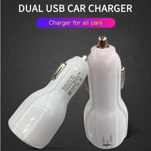 SMALUCK Car USB Charger Quick Charge Mobile Phone Charger 2 Port USB Fast Car Charger for iPhone Samsung Tablet Car-Charger