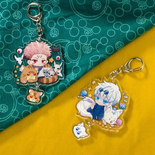 Anime Jujutsu Kaisen Cosplay Keychain Yuji Itadori Gojo Satoru Fushiguro Megumi Cute Cartoon Bag Pendant Car Keyrings