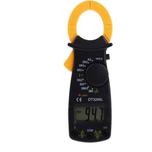 DT3266L LCD Digital Clamp Meter AC DC Current Voltage Resistance Tester Small Clamp Ammeter AC/DC Voltage Measurement Tool