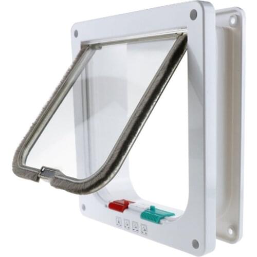 Cat Door Cat Hole Dog Gate 4 Setting Methods Control Entry Exit Direction Pet Supplies ABS Plastic Material S/M/L Size