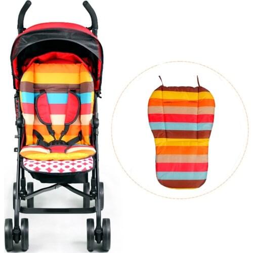 Double-Sided Rainbow Waterproof Baby Stroller Cotton Cushion Colorful Soft Mattresses Carriage Seat Pad Stroller Mat Accessories