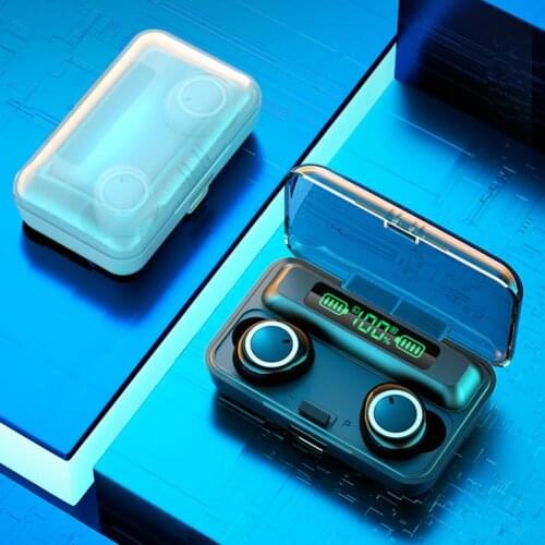 F9-3 TWS Wireless Bluetooth Headphones HD Stereo Headset Fingerprint Touch Digital Display Earbuds for IPhone Xiaomi Huawei