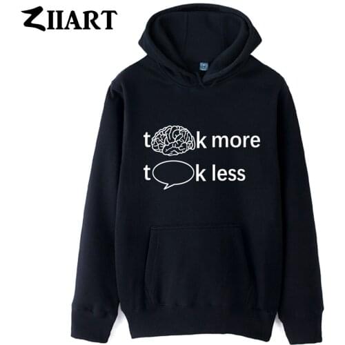 Girls Woman Hoodie TBBT Think More Talk Less The Less Men Think The More They Talk Couple Clothes Autumn Winter Fleece ZIIART
