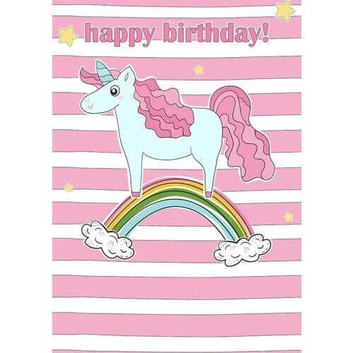 Unicorn photo backgrounds fabric girls birthday party decoration photo backdrops for photographer studio backdrops lv-325