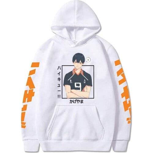 Harajuku Japan Anime Haikyuu Tobio Kageyama Graphic Mens Clothing Hoodies Winter Warm Oversize Itself Off White Streetwear Tops