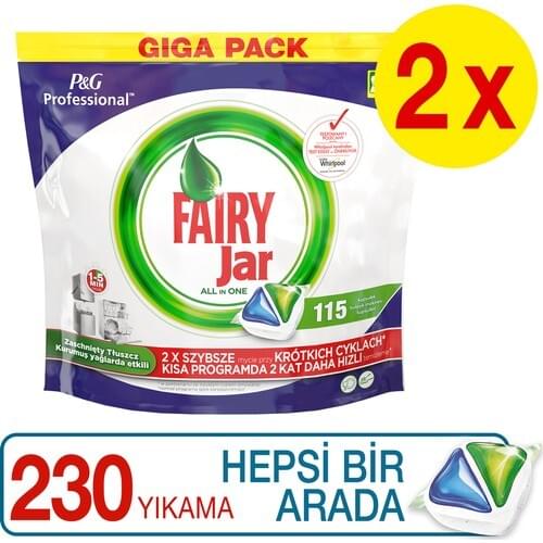 Fairy Professional 115 X2 230 Wash All In One Dishwasher Detergent Capsule Dish Cleaner Degreaser Polisher