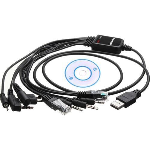 Hot 8 in 1 USB Program Programming Cable Data Cord for Icom BaoFeng uv-5r Motorola for hyt Ham Two Way Radio Walkie Talkie Parts