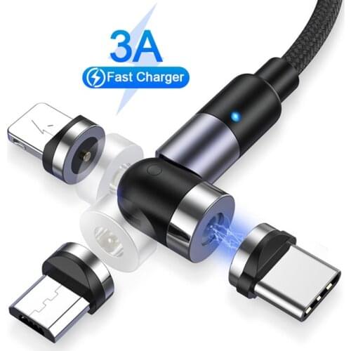 540 Degree Rotate Fast Charging Magnetic Cable Micro USB Cable Type C USB C Cable Magnet Phone Charger USB Cord Wire