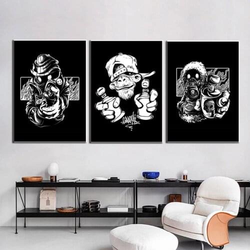 Metal Statue Art Poster and Prints Abstract Skull Canvas Painting Wall Art Modular Picture For Living Room Home Decor Cuadros