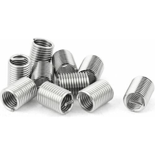 10pcs Fastening Thread Insert Set Stainless Steel Repair Tool Insert Kit Spiral Wire Screw Sleeve Wear M6